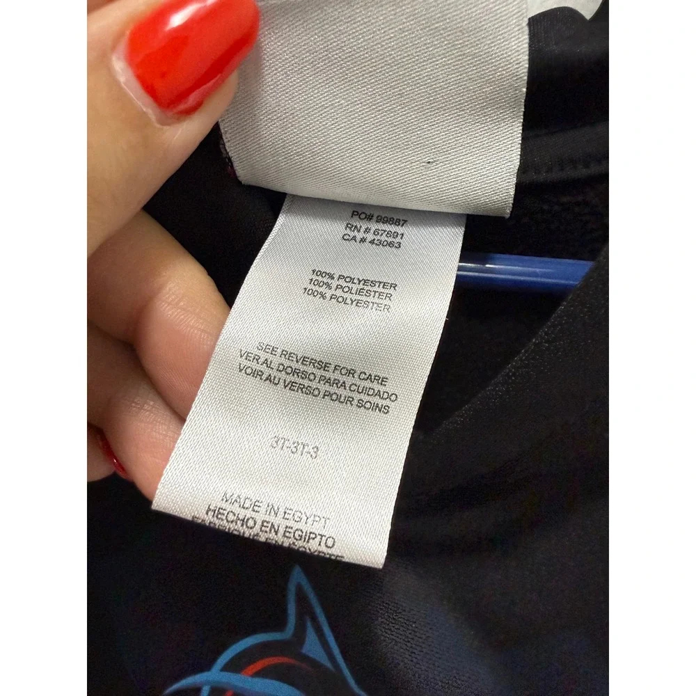 MLB Miami Marlins Kids Black Pullover Hoodie Sweatshirt Size 3T Genuine Merch